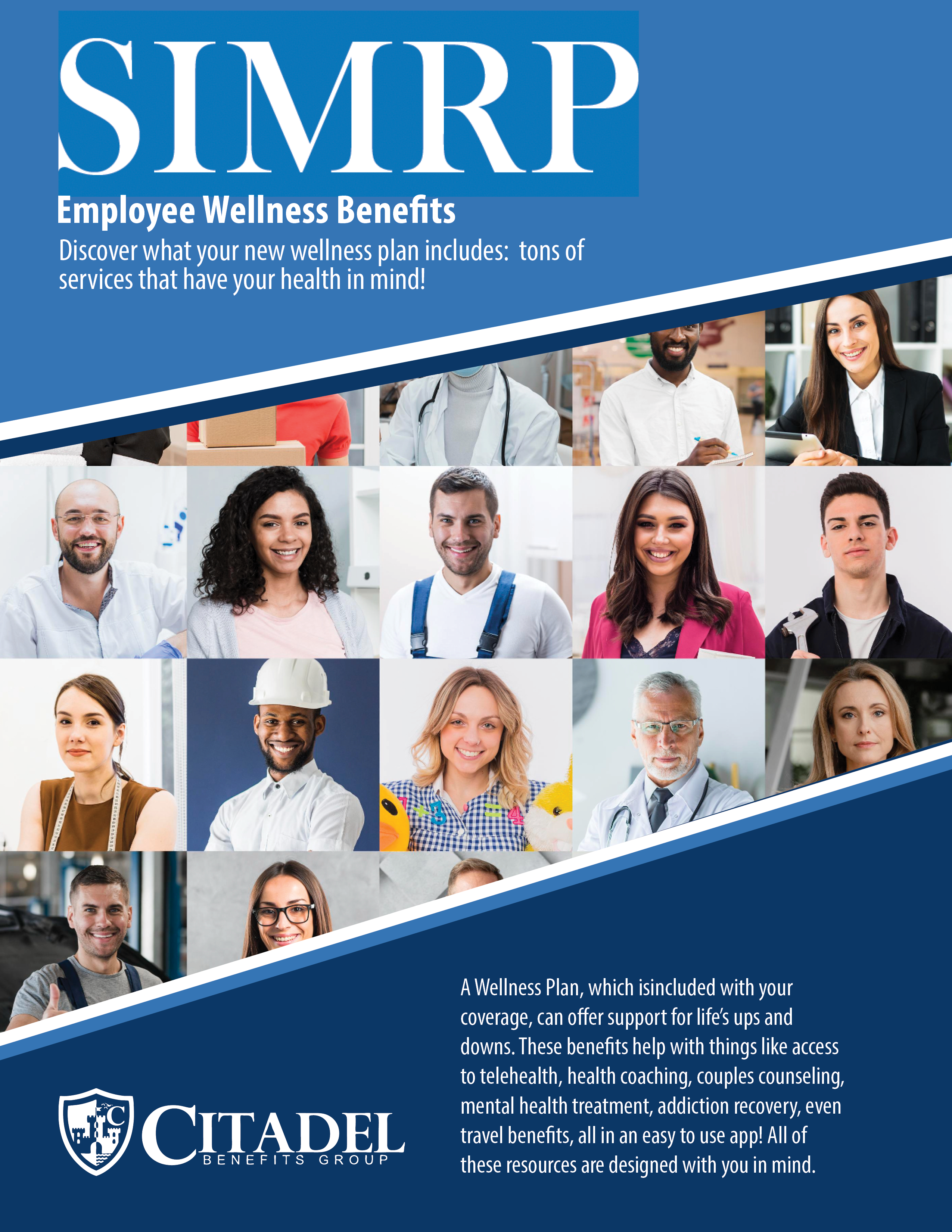 the cover of the English Language employee wellness benefits brochure